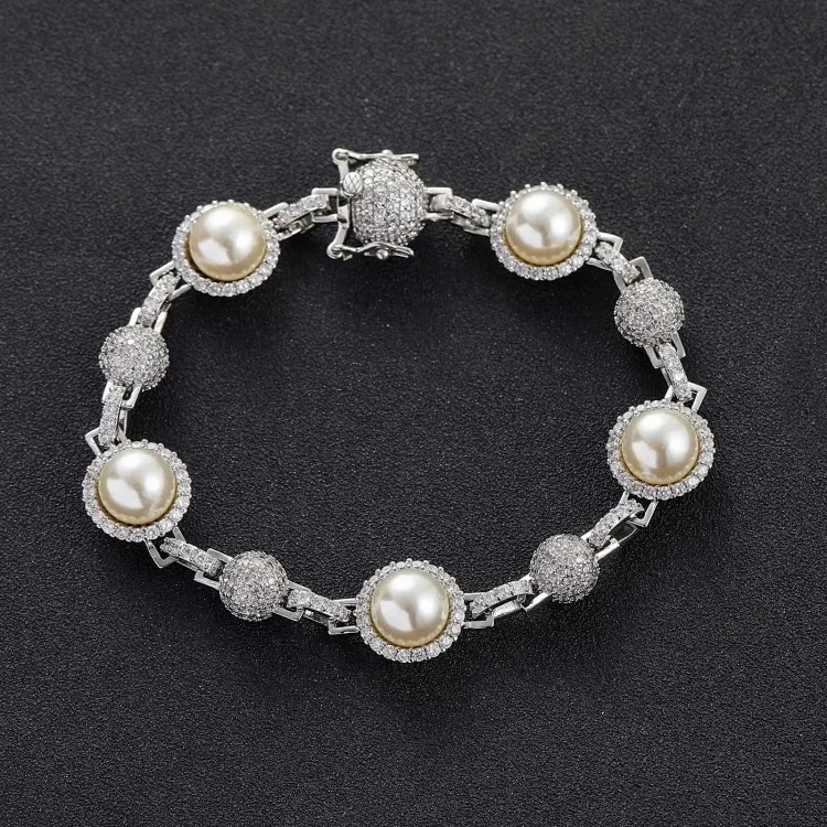 5ACubic Zirconia Stone Diamond Bracelet Hip-Hop Jewelry