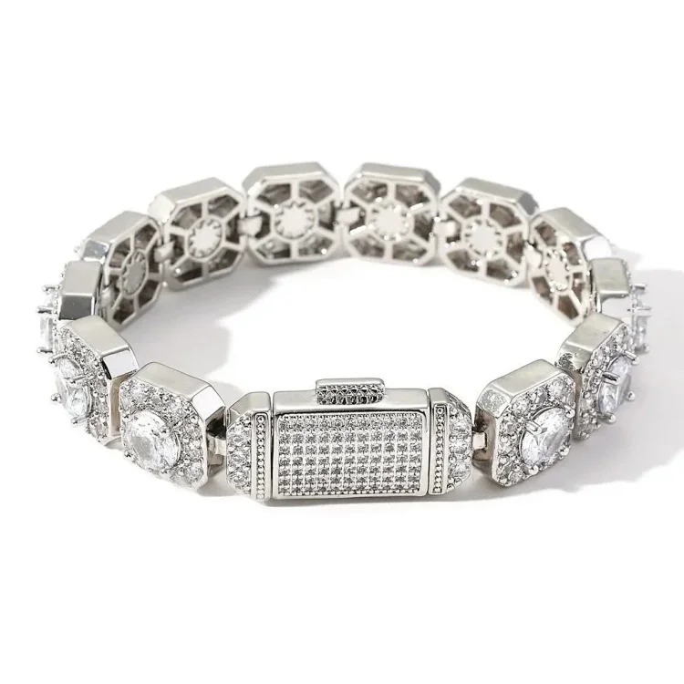 5ACubic Zirconia Stone Diamond Bracelet Hip-Hop Jewelry