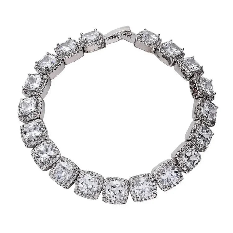 5ACubic Zirconia Stone Diamond Bracelet Hip-Hop Jewelry