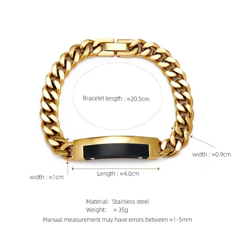 Cross-border European and American metal stainless steel butterfly buckle curved bracelet women's thick Cuban chain foreign trade supply wholesale