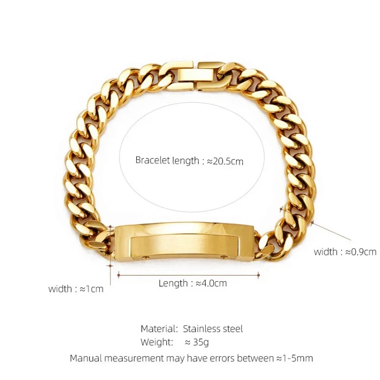 Cross-border European and American metal stainless steel butterfly buckle curved bracelet women's thick Cuban chain foreign trade supply wholesale