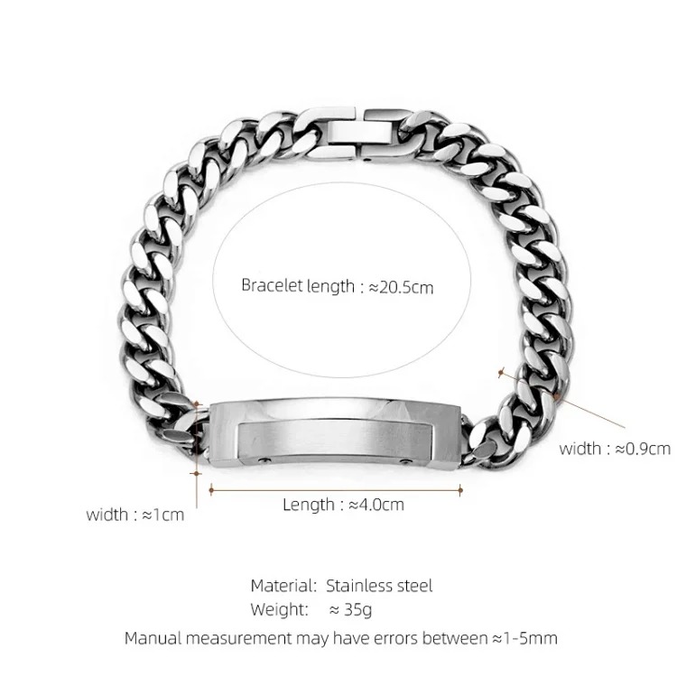 Cross-border European and American metal stainless steel butterfly buckle curved bracelet women's thick Cuban chain foreign trade supply wholesale