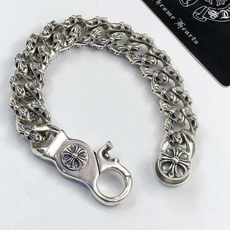 Crowe retro thick letter bracelet dice scout flower cross flower ball full flower gold bracelet same style for men and women