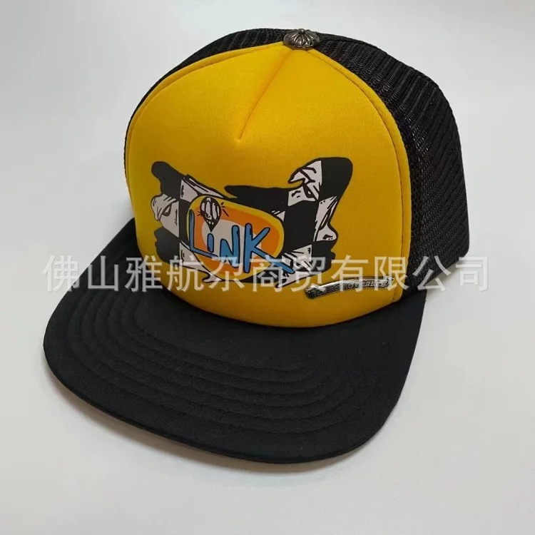 Men's Hat Korean Style CH Mesh Sun Hat Baseball Cap Adjustable Sun Protection Peaked Hat Women's Summer Cool Letter Embroidery