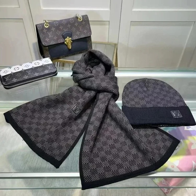 Versatile fashion trendy scarf and hat two-piece set ( )