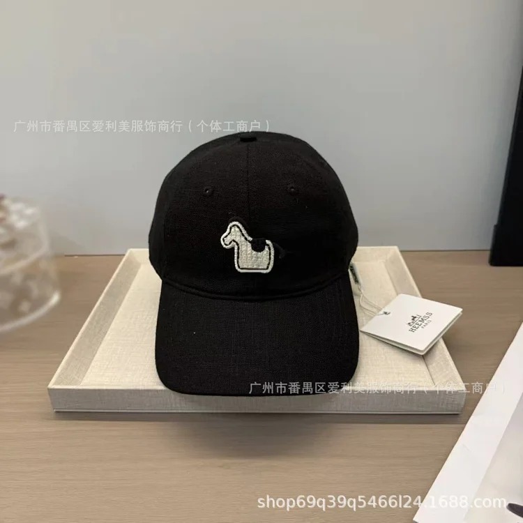 Spot Korean style cute pony embroidered baseball cap women's soft top face-showing small duck cap spring and summer sun protection hat