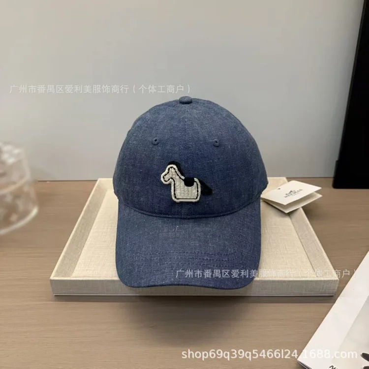 Spot Korean style cute pony embroidered baseball cap women's soft top face-showing small duck cap spring and summer sun protection hat