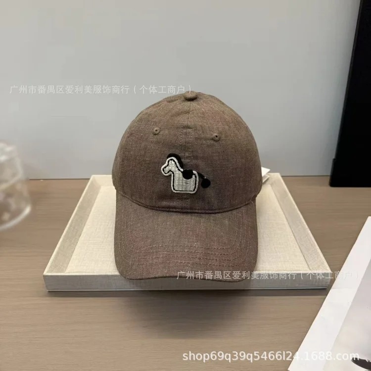 Spot Korean style cute pony embroidered baseball cap women's soft top face-showing small duck cap spring and summer sun protection hat