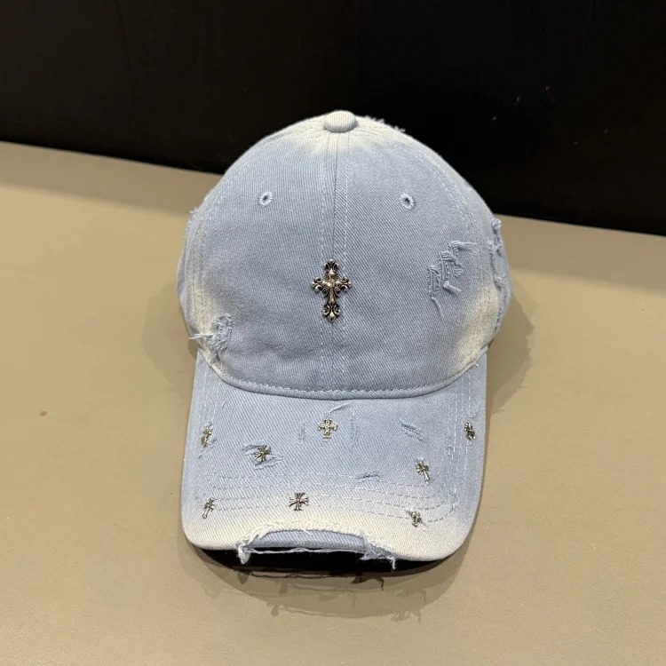 Spring and summer new hats women's personalized baseball caps with holes, large head circumference, cotton peaked caps, sun protection hats