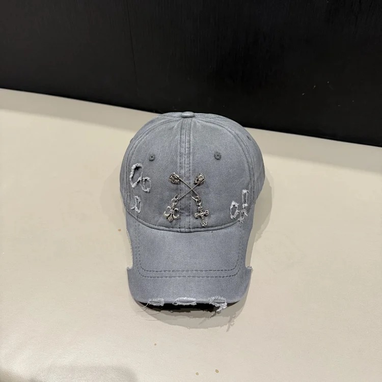 Spring and summer new hats women's personalized baseball caps with holes, large head circumference, cotton peaked caps, sun protection hats