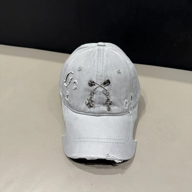 Spring and summer new hats women's personalized baseball caps with holes, large head circumference, cotton peaked caps, sun protection hats