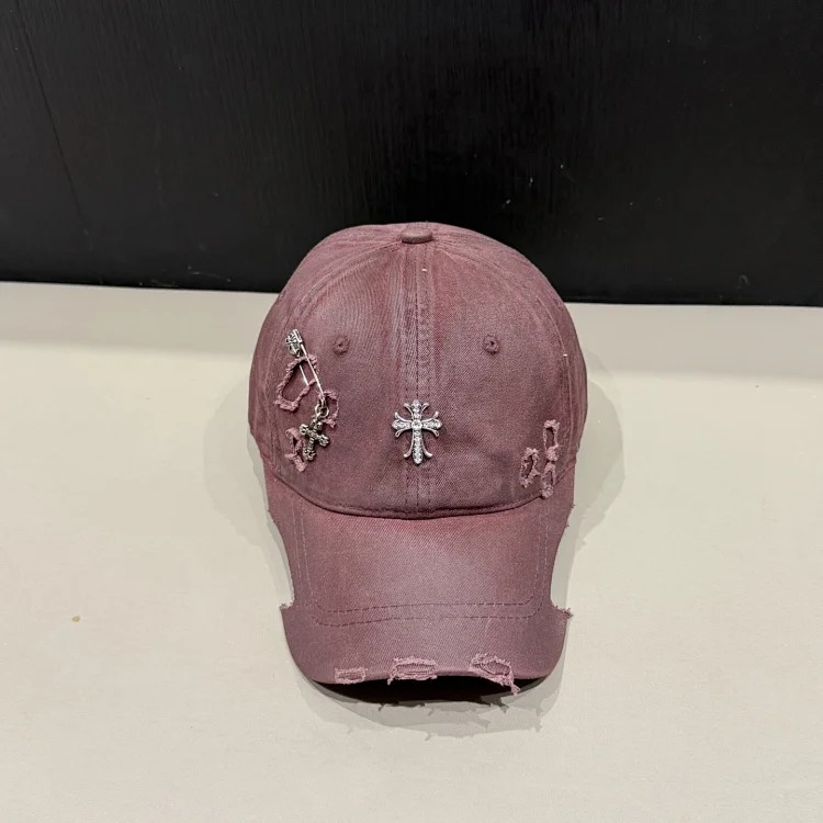 Spring and summer new hats women's personalized baseball caps with holes, large head circumference, cotton peaked caps, sun protection hats