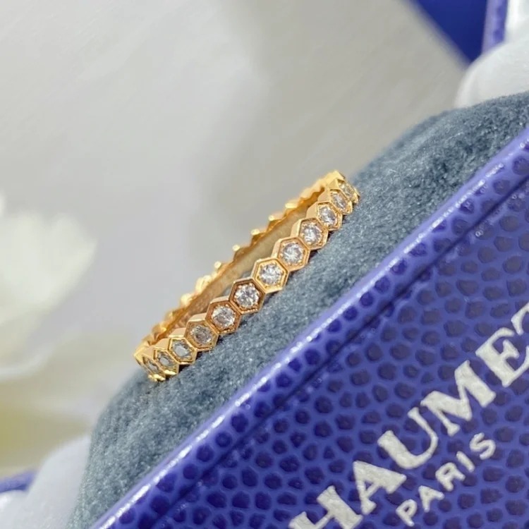 CHAU RING 925 sier Bee My Love Honeycomb Ring Spliced ​​Ring