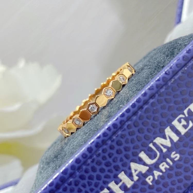 CHAU RING 925 sier Bee My Love Honeycomb Ring Spliced ​​Ring