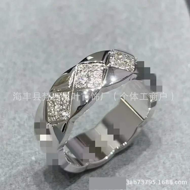 High V gold coco diamond ring diamond diamond ring sterling silver 18k rose gold source factory direct sales