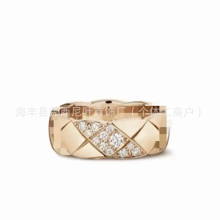 High V gold coco diamond ring diamond diamond ring sterling silver 18k rose gold source factory direct sales