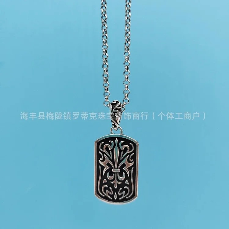 ch Crow cross necklace old retro s925 square brand dark magic sword six-pointed star pendant men's and women's necklace