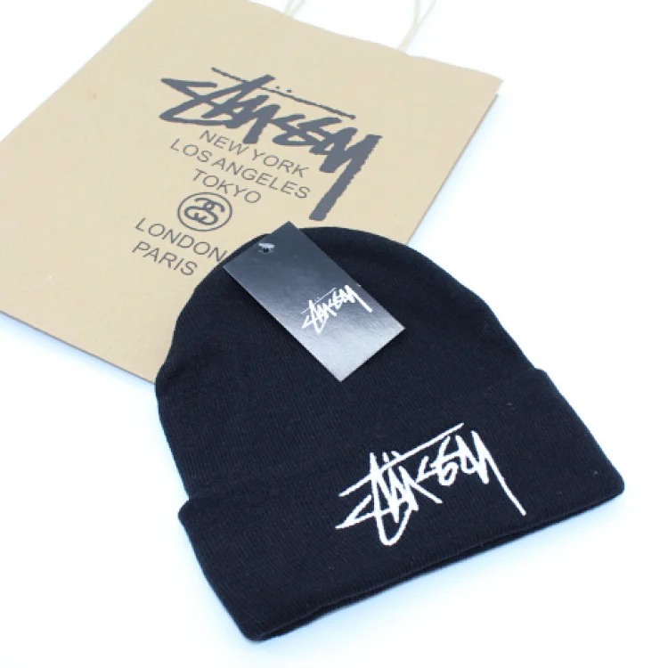 Solid color embroidered knitted hat for men and women, warm straw writing cold hat, student couple, street dance, hip-hop woolen hat-CY