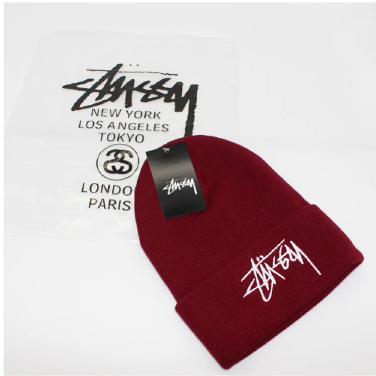 Solid color embroidered knitted hat for men and women, warm straw writing cold hat, student couple, street dance, hip-hop woolen hat-CY
