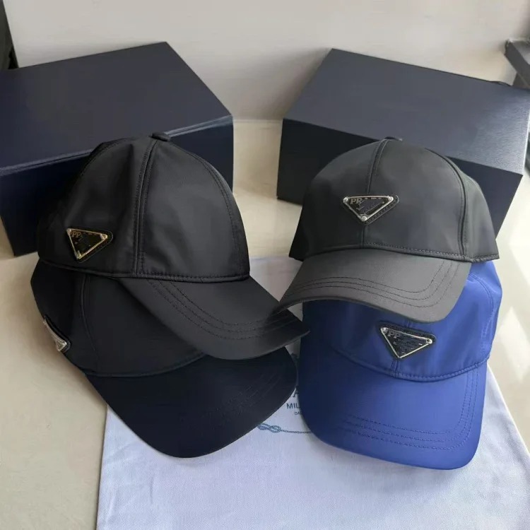 Triangular nylon fabric baseball cap British style versatile fashion P home hard top peaked hat sun 