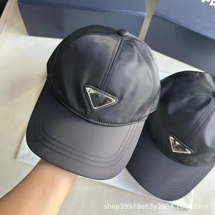 Triangular nylon fabric baseball cap British style versatile fashion P home hard top peaked hat sun protection sun hat